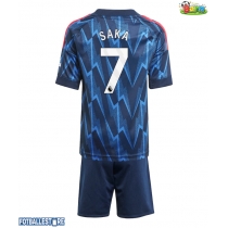 Arsenal Bukayo Saka #7 Bortedraktsett Barn 2025-26 Kortermet (+ Korte bukser)